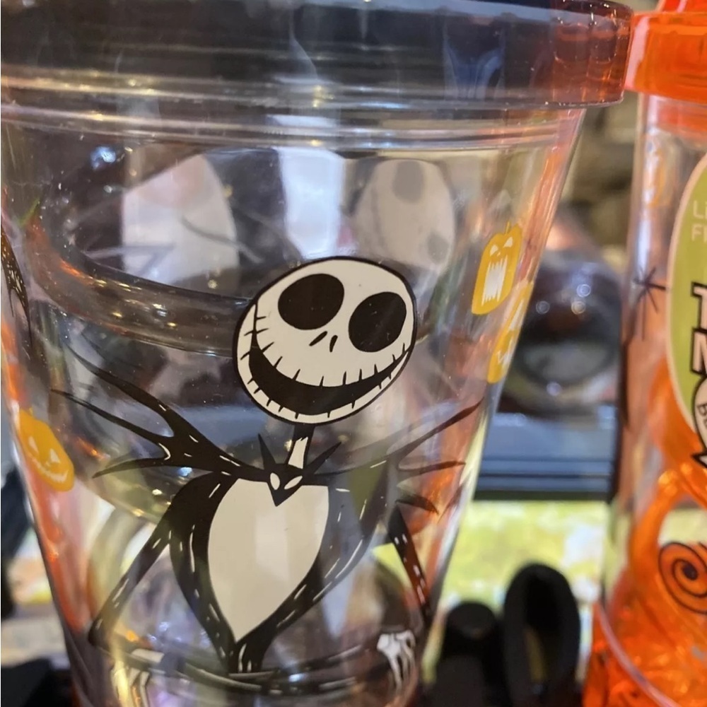 3 Disney Mickey & Minnie Jack Skellington Light Up Flashing Dome Top Cup & Straw - Picture 3 of 6